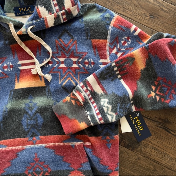 Polo By Ralph Lauren Southwestern Print Pullover Hooded Sweatshirt - Picture 7 of 16